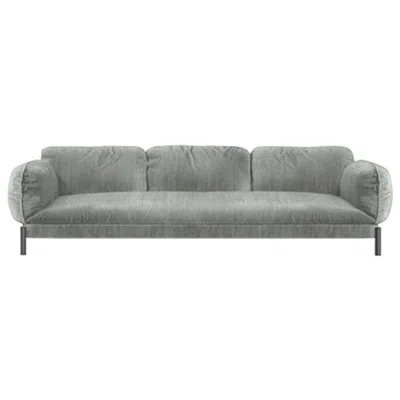 Pre-owned Ghidini 1961 Tarantino 3-seat Sofa In Grey Cord Fabric By L. Bozzoli In Gray