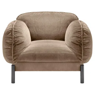 Pre-owned Ghidini 1961 Tarantino Brown Velvet Armchair By Lorenza Bozzoli