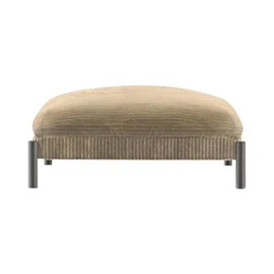 Pre-owned Ghidini 1961 Tarantino Ottoman In Beige Fabric With Black Base By L. Bozzoli