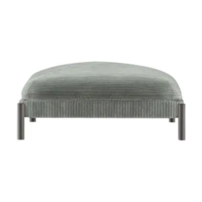 Pre-owned Ghidini 1961 Tarantino Ottoman In Grey Fabric With Black Base By L. Bozzoli In Gray