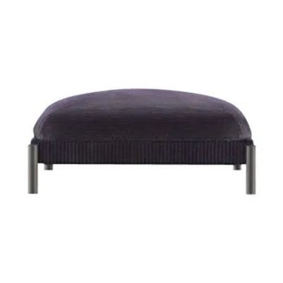 Pre-owned Ghidini 1961 Tarantino Ottoman In Purple Fabric With Black Base By L. Bozzoli