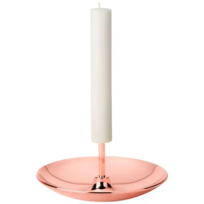 Pre-owned Ghidini 1961 There "push Pin" Candlestick In Rose Gold Finish In Red