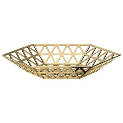 Pre-owned Ghidini 1961 Tip Top Flat Tray In Polished Gold Finish
