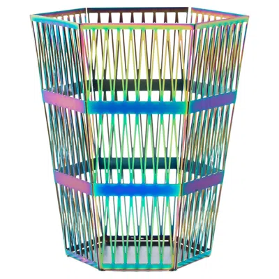 Pre-owned Ghidini 1961 Tip Top Large Paper Basket In Gold By Richard Hutten In Brown