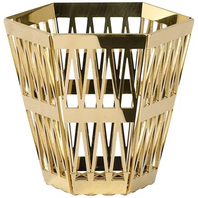 Pre-owned Ghidini 1961 Tip Top Pencil Holder In Polished Gold Finish