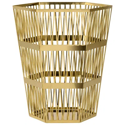 Pre-owned Ghidini 1961 Tip Top Small Paper Basket In Gold By Richard Hutten In Brown
