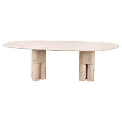 Pre-owned Ghidini 1961 Tria Irregular Pink Portugal Marble Dining Table By L. Bozzoli