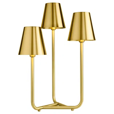 Pre-owned Ghidini 1961 Trio Table Lamp In Satin Brass By Aldo Cibic In Brown