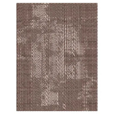 Pre-owned Ghidini 1961 Triple Waves Rectangular Beige Rug By Lorenza Bozzoli In Brown