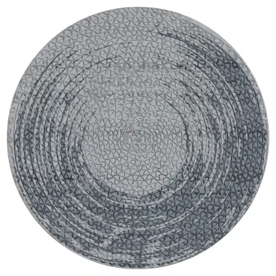 Pre-owned Ghidini 1961 Triple Waves Round Gray Rug By Lorenza Bozzoli