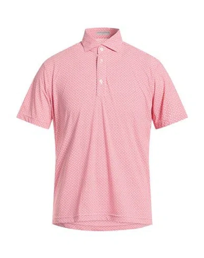 Ghirardelli Man Polo Shirt Coral Size M Nylon, Elastane In Red