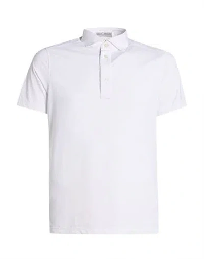 Ghirardelli Man Polo Shirt White Size S Polyamide, Elastane