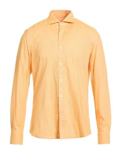 Ghirardelli Man Shirt Apricot Size 17 Cotton In Orange