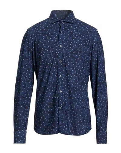 Ghirardelli Man Shirt Blue Size 15 Polyamide, Elastane