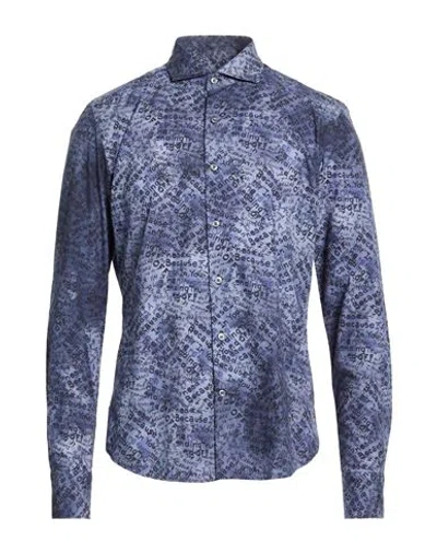 Ghirardelli Man Shirt Blue Size 16 Cotton