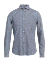 Ghirardelli Man Shirt Blue Size 16 Cotton In Blue