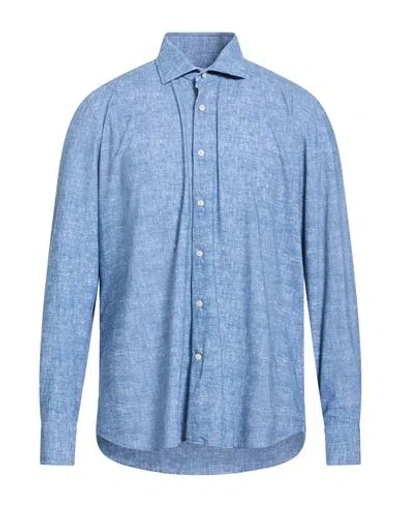 Ghirardelli Man Shirt Blue Size 17 ¾ Polyamide, Elastane