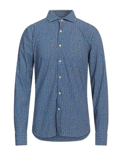 Ghirardelli Man Shirt Blue Size 16 Polyamide, Elastane