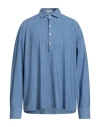 Ghirardelli Man Shirt Blue Size Xxl Polyamide, Elastane In Blue
