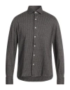 Ghirardelli Man Shirt Dark Brown Size 17 Cotton In Brown