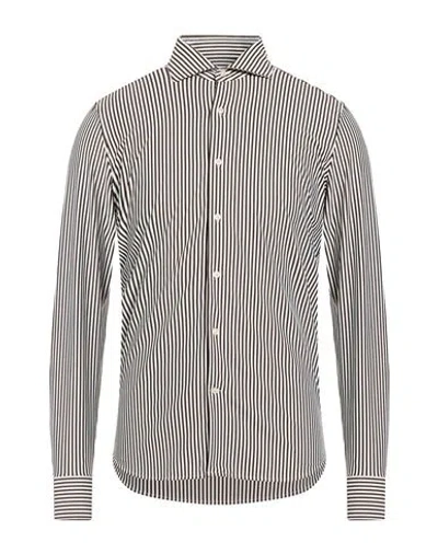 Ghirardelli Man Shirt Dark Brown Size 15 ½ Polyamide, Elastane In Gray