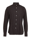 Ghirardelli Man Shirt Dark Brown Size 17 Cotton In Brown