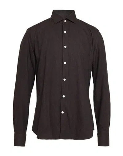 Ghirardelli Man Shirt Dark Brown Size 17 Cotton