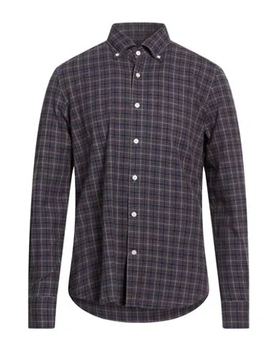 Ghirardelli Man Shirt Dark Purple Size 16 Cotton In Multi