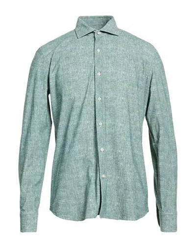 Ghirardelli Man Shirt Green Size 15 Polyamide, Elastane