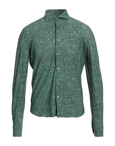 Ghirardelli Man Shirt Green Size 15 ½ Polyamide, Elastane In Multi
