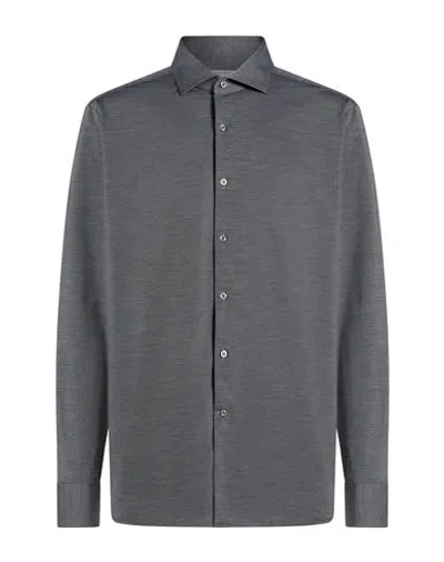 Ghirardelli Man Shirt Grey Size 17 ¾ Nylon, Elastane In Gray