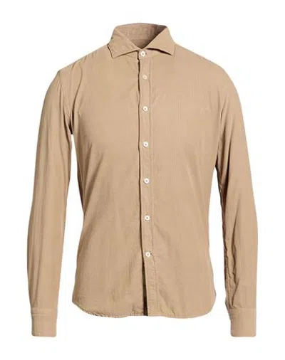 Ghirardelli Man Shirt Khaki Size 15 Cotton In Neutral