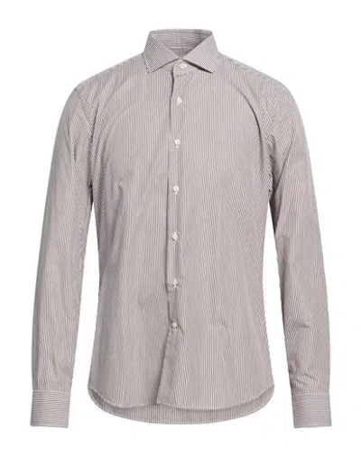 Ghirardelli Man Shirt Light Brown Size 17 Cotton