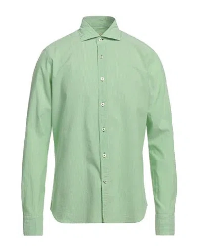 Ghirardelli Man Shirt Light Green Size 17 Cotton, Linen