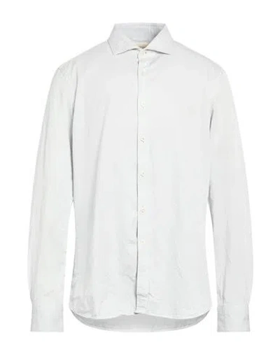 Ghirardelli Man Shirt Light Grey Size 17 ½ Cotton, Lyocell In Red