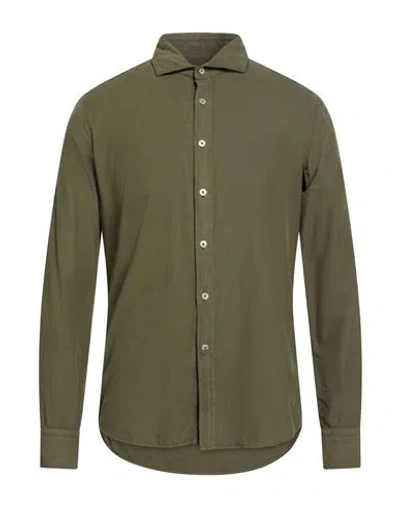 Ghirardelli Man Shirt Military Green Size 17 Cotton