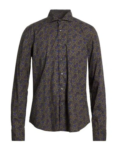 Ghirardelli Man Shirt Military Green Size 17 Cotton