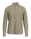 Ghirardelli Man Shirt Military Green Size 16 Polyamide, Elastane