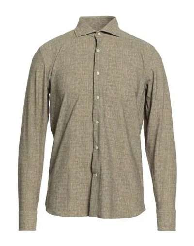 Ghirardelli Man Shirt Military Green Size 16 Polyamide, Elastane