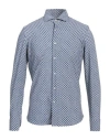 Ghirardelli Man Shirt Navy Size 15 ¾ Polyamide, Elastane In Navy