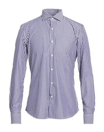 Ghirardelli Man Shirt Navy Size 16 Cotton In Blue