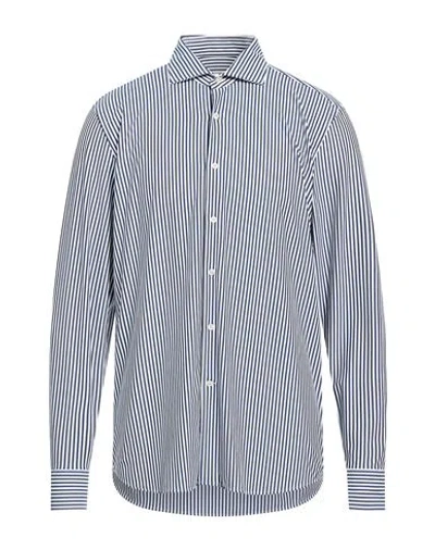 Ghirardelli Man Shirt Navy Size 17 Polyamide, Elastane In Blue