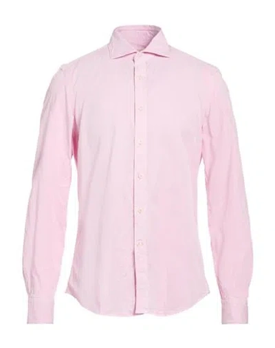 Ghirardelli Man Shirt Pink Size 16 Cotton, Lyocell