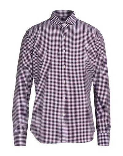 Ghirardelli Man Shirt Plum Size 16 Cotton In Purple