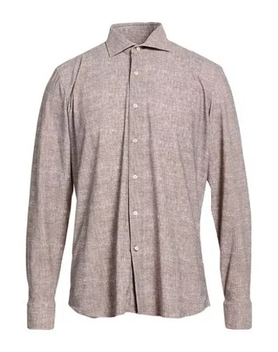 Ghirardelli Man Shirt Sand Size 17 ¾ Polyamide, Elastane In Gray