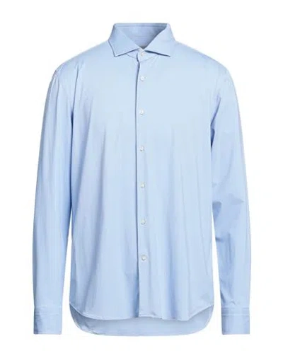 Ghirardelli Man Shirt Sky Blue Size 15 Polyamide, Elastane