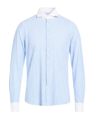 Ghirardelli Man Shirt Sky Blue Size 17 ½ Linen, Cotton