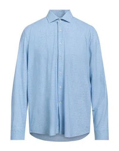 Ghirardelli Man Shirt Sky Blue Size 16 ½ Polyamide, Elastane
