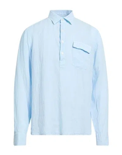 Ghirardelli Man Shirt Sky Blue Size L Linen
