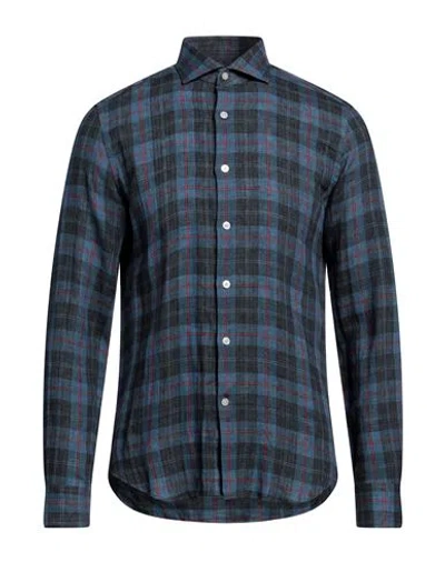 Ghirardelli Man Shirt Slate Blue Size 15 ¾ Linen